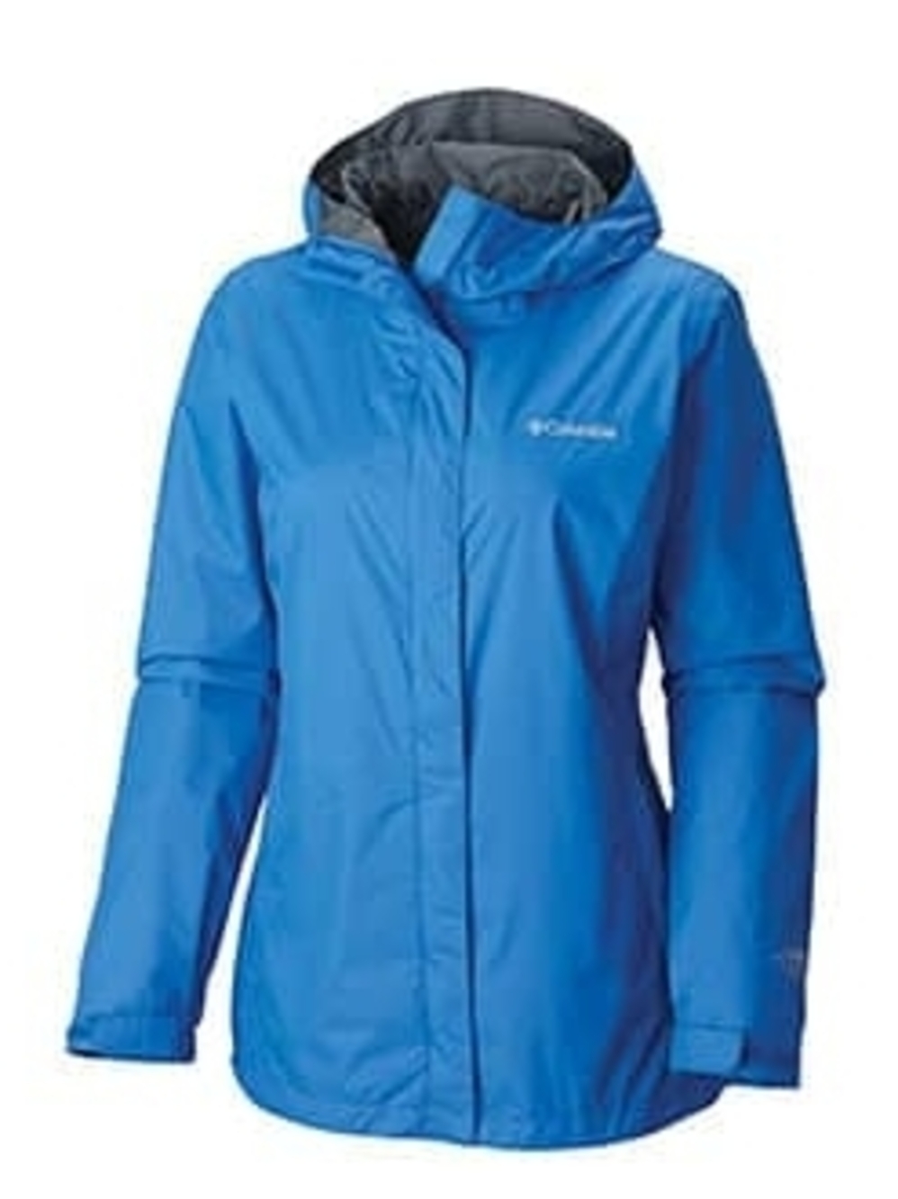 Columbia Arcadia II packable Bright Blue Hooded Rain Coat Size 2